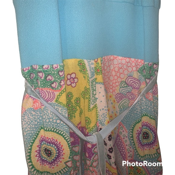 Vintage 1970s Handmade Sleeveless Long Dress with turtleneck size XS - Picture 6 of 8